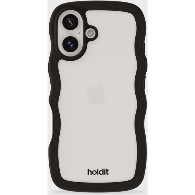 Phone Case Wavy Black/Transparent iPhone 16 Plus