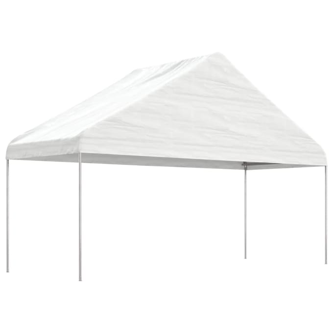 vidaXL - Prieel - met - dak - 13,38x5,88x3,75 - m - polyetheen - wit