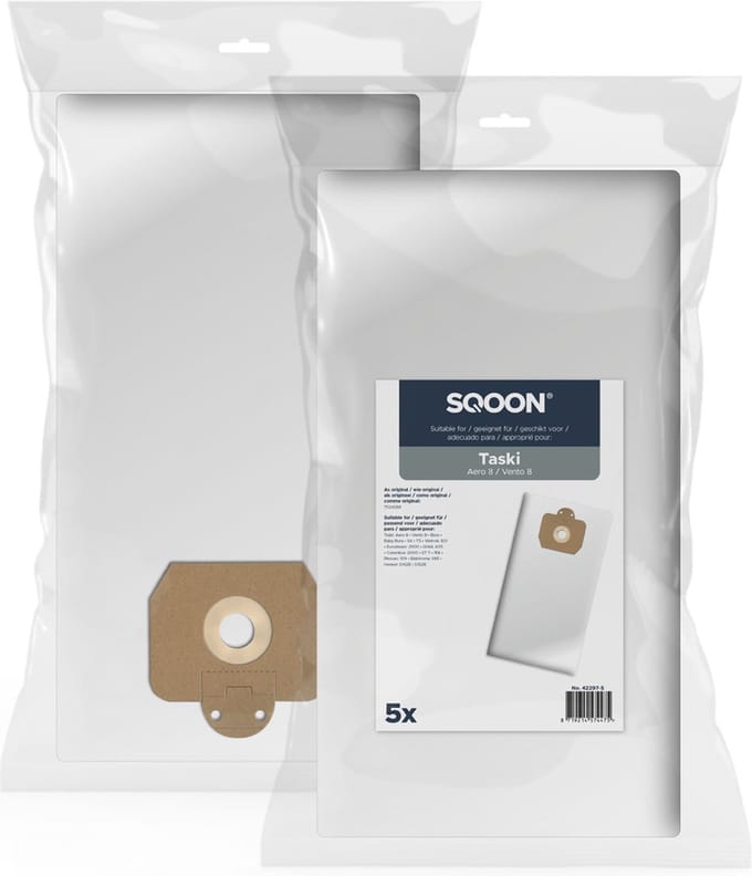 SQOON® Stofzuigerzak geschikt voor Taski Aero 8 - Vento 8 series - Model 7524288 - 5 stuks