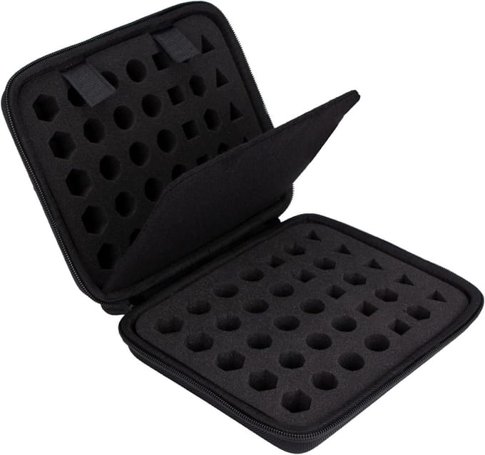 Hard Carrying Case voor DND Dobbelstenen Set - Polyhedrale DND Dobbelstenen Bescherming en Opslag, Zwart