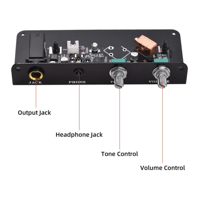 Mute pickup Stille viool pickup EQ Balansdetectie Piezo Equalizer Mute voorversterker pickup voor viool zwart