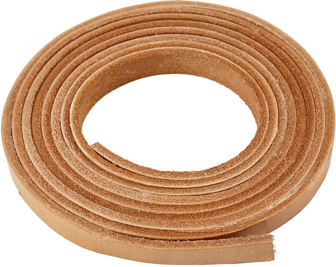 Leerband, B: 10 mm, dikte 3 mm, naturel, 2 m/ 1 doos