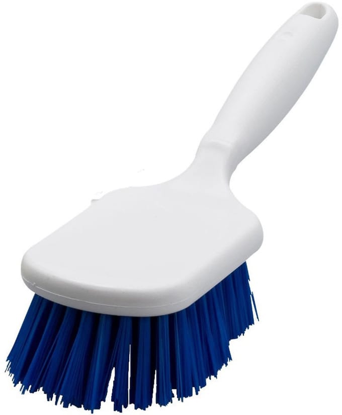 MM Eurotool Hygiene Handborstel Met Korte Steel 25 Centimeter Blauw