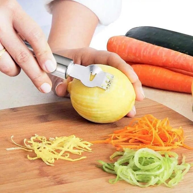 Éplucheur de citron râpe à Zester de citron en acier inoxydable, râpe à citron vert Orange, couteau à éplucher, outils de Bar de cuisine, accessoires argenté