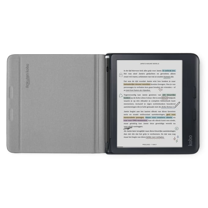 NoteBook SleepCover voor de Kobo Libra Colour - Zwart