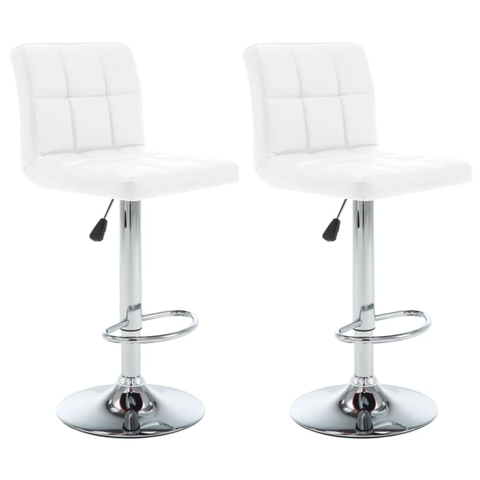 vidaXL - Barstoelen - 2 - st - kunstleer - wit
