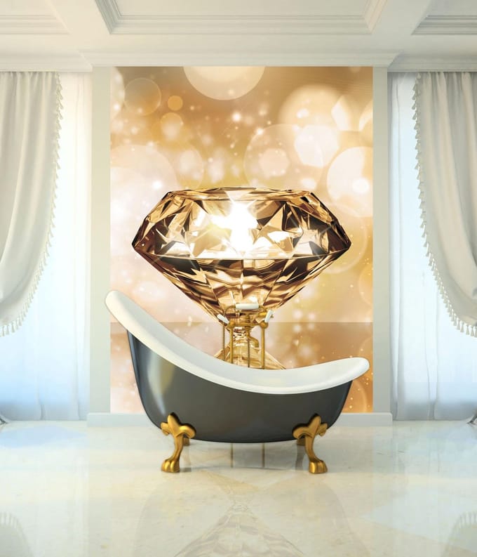 Gem Diamond Gold Photo Wallcovering