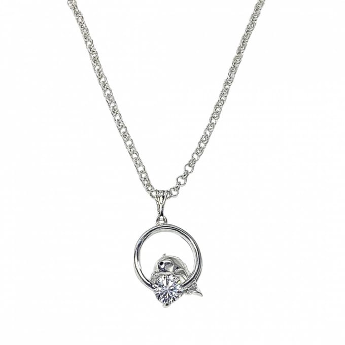 Zilver Dolfijn ketting zirkonia - Charme Bijoux