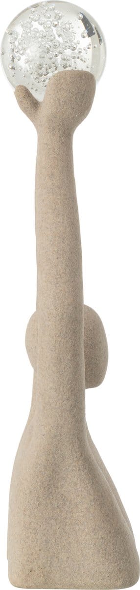 J-Line decoratie Buste Bal Hoofd - polyresin/kristal - beige