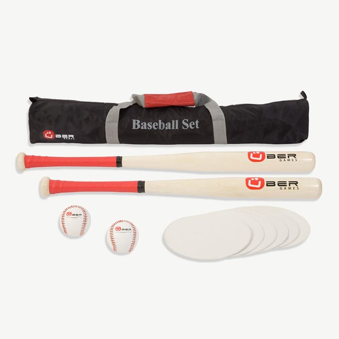 Honkbal set, ECO hardhout in tas