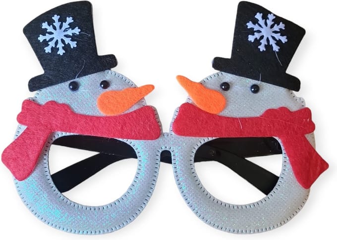 Kerstbril met sneeuwpoppen