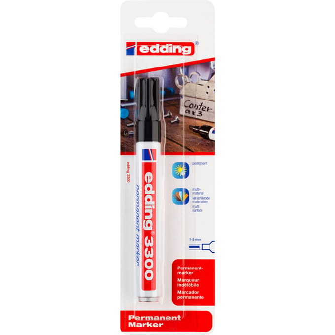 Viltstift edding 3300 schuin 1-5mm zwart blister à 1 stuk