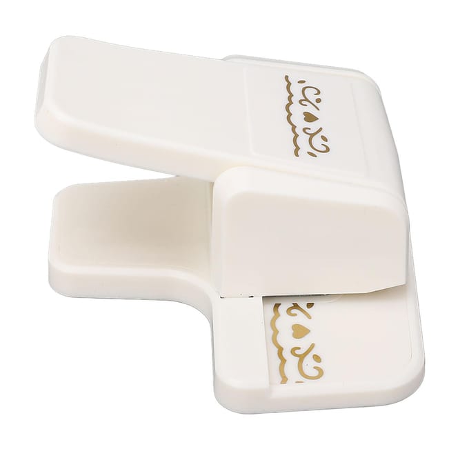 Randranden Knutselpons Plastic en Metaal Draagbare Papieren Bloem Embossing Pons voor Handwerk Type white