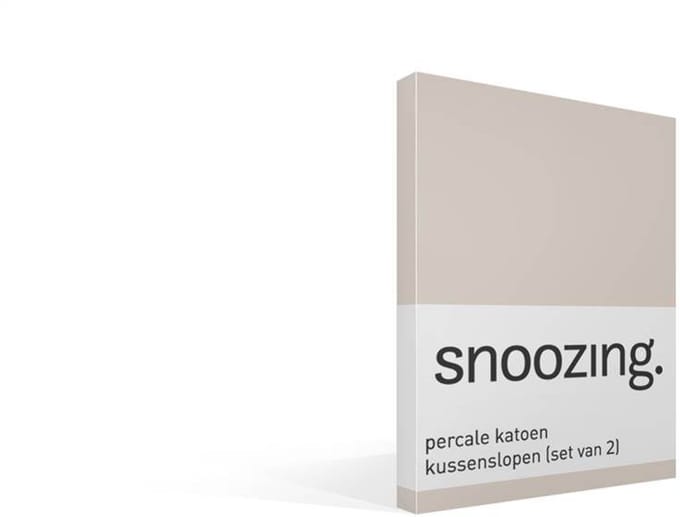 Snoozing percale katoen kussenslopen (set van 2) - Percale katoen - 60x70 cm - Zand