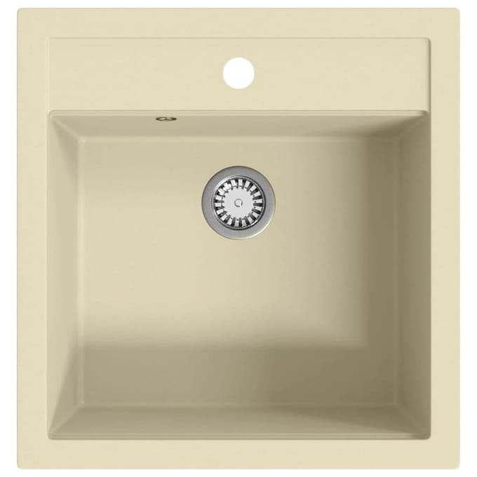 vidaXL - Gootsteen - enkele - bak - graniet - beige