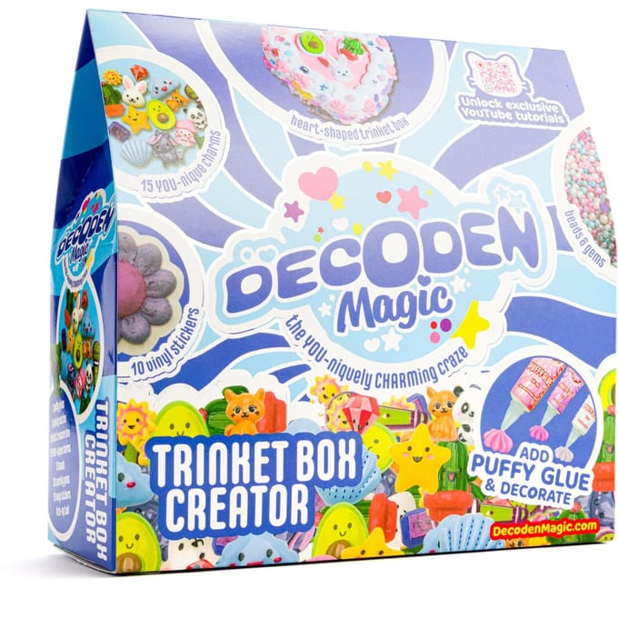 Decoden Magic - Classic: Trinket Box Creator - Hartjes Sieradendoosje Knutselset – Puffylijm, Kralen & Stickers