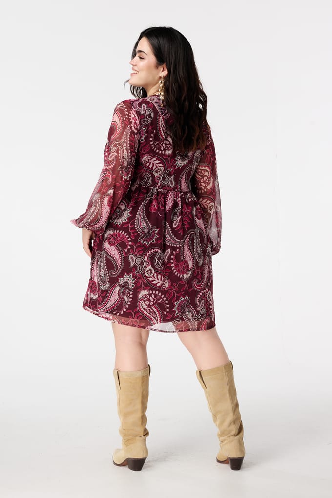 MS Mode Dames Sheer Blouse met Paisleyprint – Maat 42
