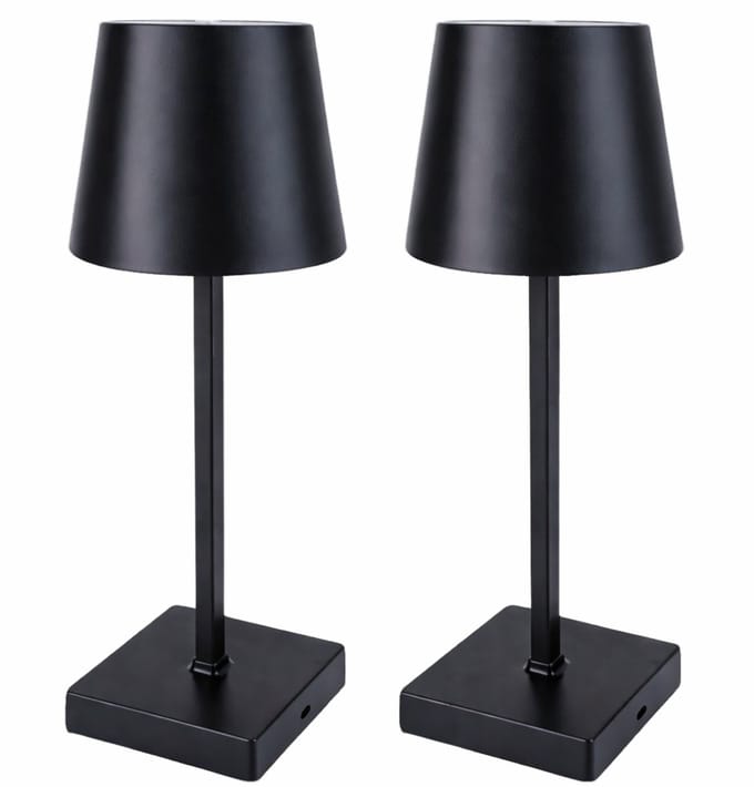 LED Tafellamp Zwart – Touch & Dimbaar – Warm Wit - Draadloos – Modern & Compact - Batterij