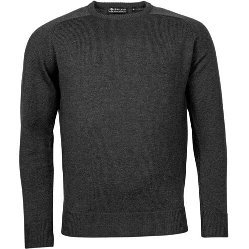 Baileys Trui Scottish Lambswool Crew Neck Pullover Single Knit Anthracite / male