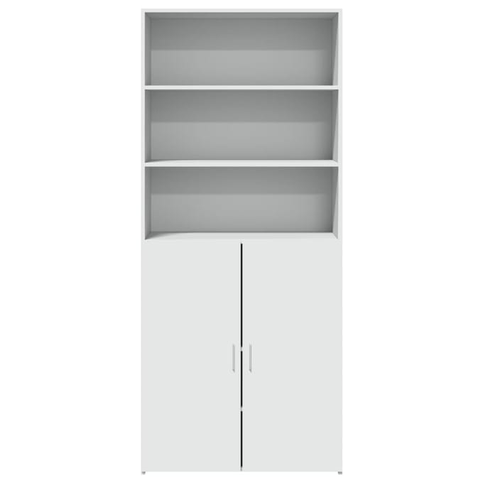 vidaXL - Hoge - kast - 80x42,5x185 - cm - bewerkt - hout - wit