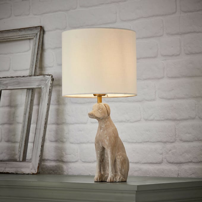 LOBERON Tafellamp Calvix bruin/crème