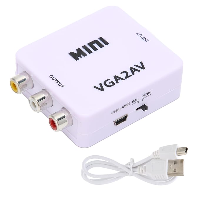 Mini VGA naar AV 1080P HD Video Converter Adapter 165MHz met Datakabel voor TV PC