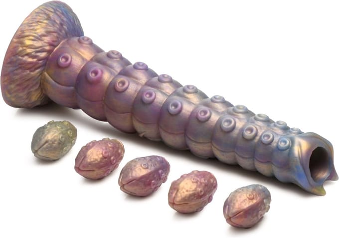 Creature Cocks - Deep Invader Tentacle Ovipositor Siliconen Dildo met Eitje