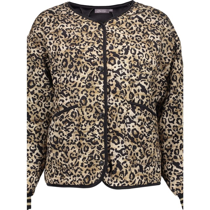 Geisha Jacket Stepped Leopard Black/sand Taglia: XL | Bomber Outlet | Donna | Nero