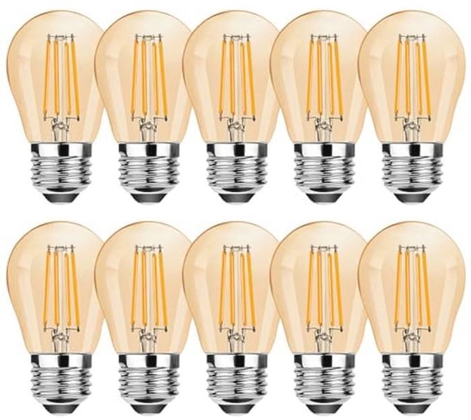 Dimbare E27 LED-lamp 4W - 2700K Warm Wit - Vervangt 35W Gloeilampen - Amber G45 - Set van 10