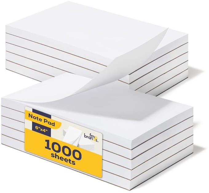10 Stuks Notitieblokken 4x6 | 100 Vellen per Blok | Blanco Memoblokken voor Restaurant en Thuis