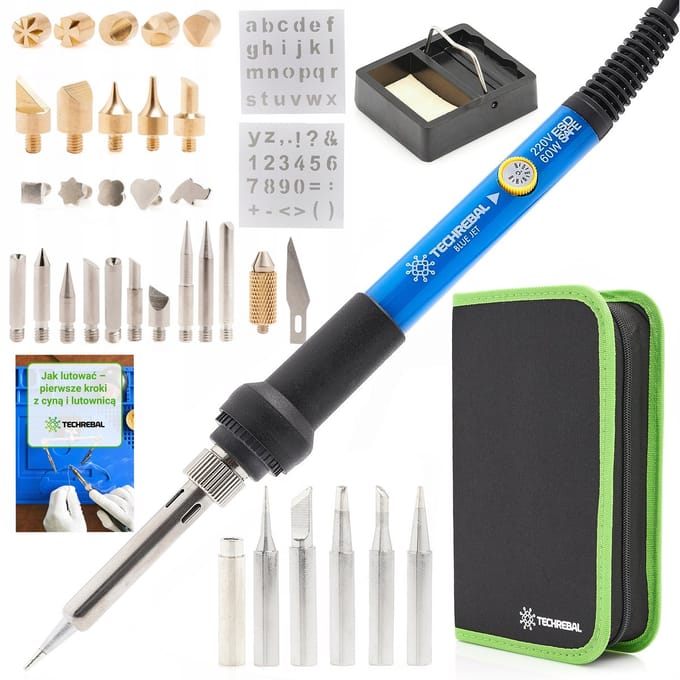 Techrebal Blue Jet TBJ60W Serie - Pyrograaf/Lutool - 60W - Verstelbare Temperatuur - 38 Accessoires