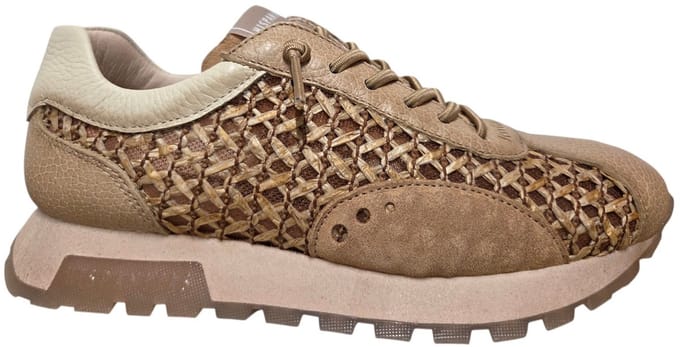 Hispanitas RHV264741 C001 Sneakers Beige Leer en Mesh Dames - Beige - 41