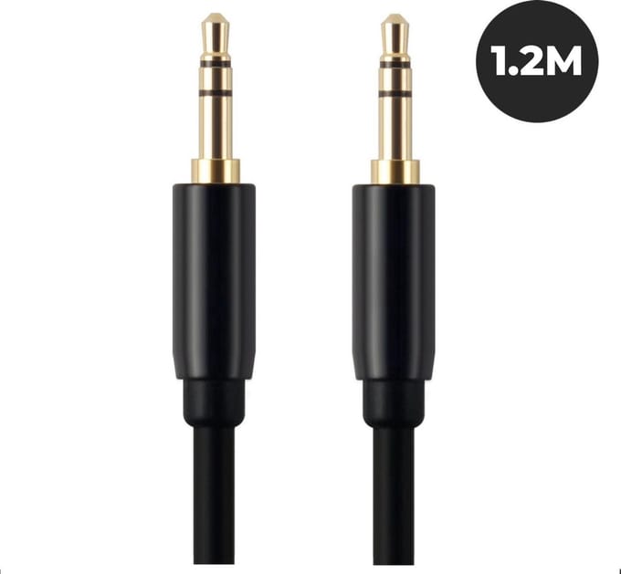 WiseQ 3.5mm AUX Kabel - Audiokabel met Mini Jack aansluiting - 1,2 Meter - zwart