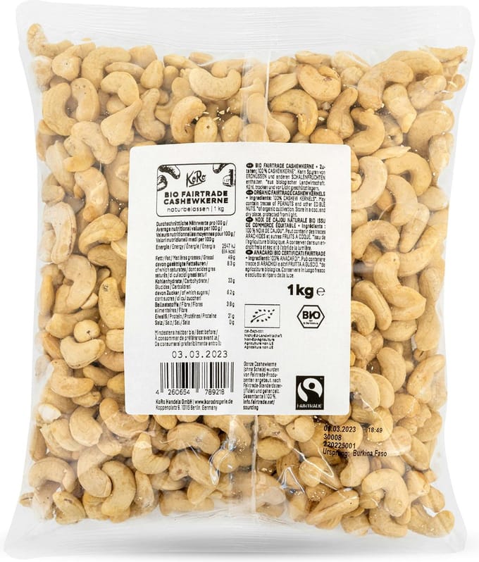 KoRo | Bio fairtrade cashewnoten 1 kg