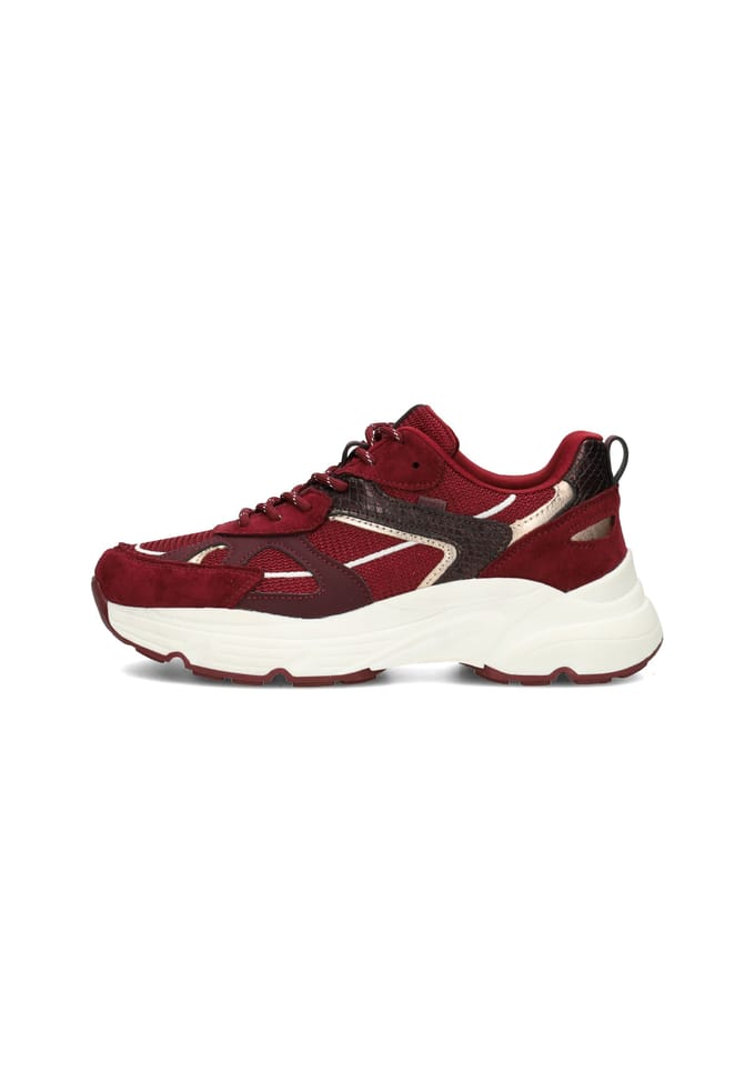 POSH by Poelman Ayoki Dames Sneakers - Bordeaux met combinatie