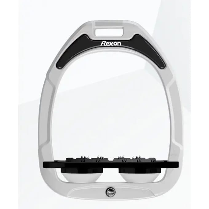 Platte Ultra Grip Stijgbeugels Wit/Zwart/Wit Flex-On Green Composite