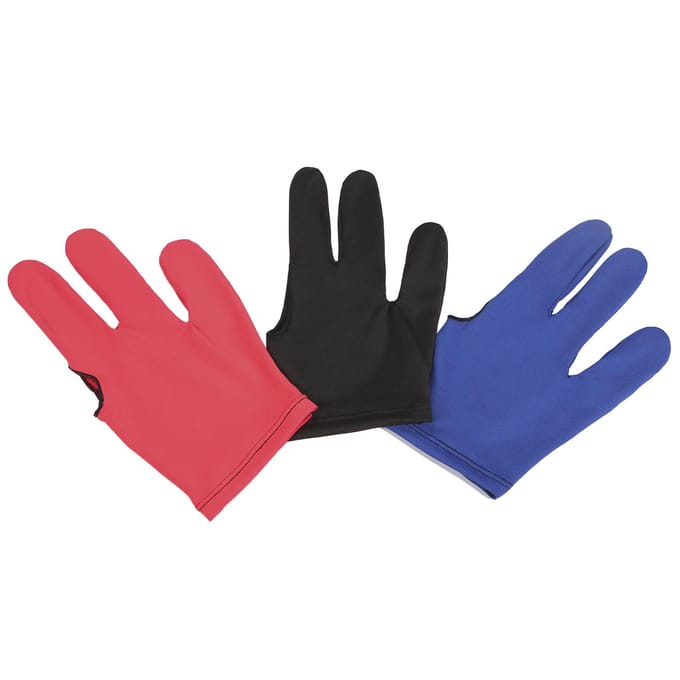 Gants de billard élastiques à 3 doigts, 3/6 pièces, pour mains gauches et droites 3pcs red