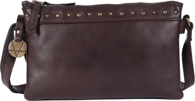 9 inch Dames Crossbody Slingtas van Echt Italiaans Leer met Boho Studs – Premium Kwaliteit & Stijlvol
