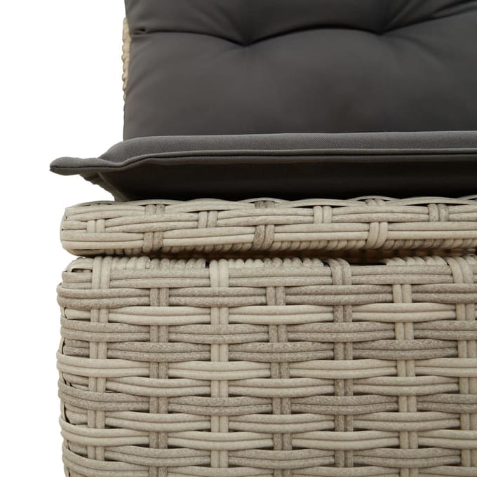 vidaXL - 9-delige - Loungeset - met - kussens - poly - rattan - lichtgrijs