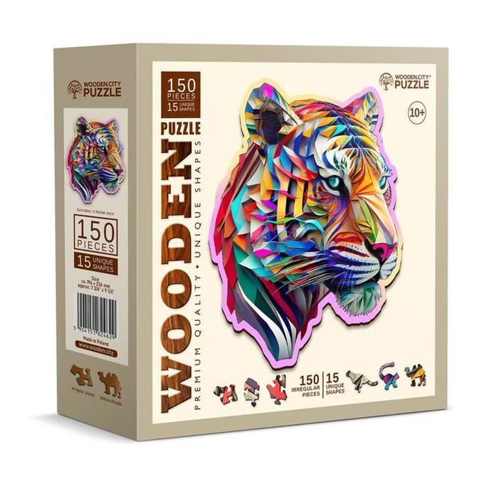 Puzzel - Kleurrijke tijger - Hout - 150st.