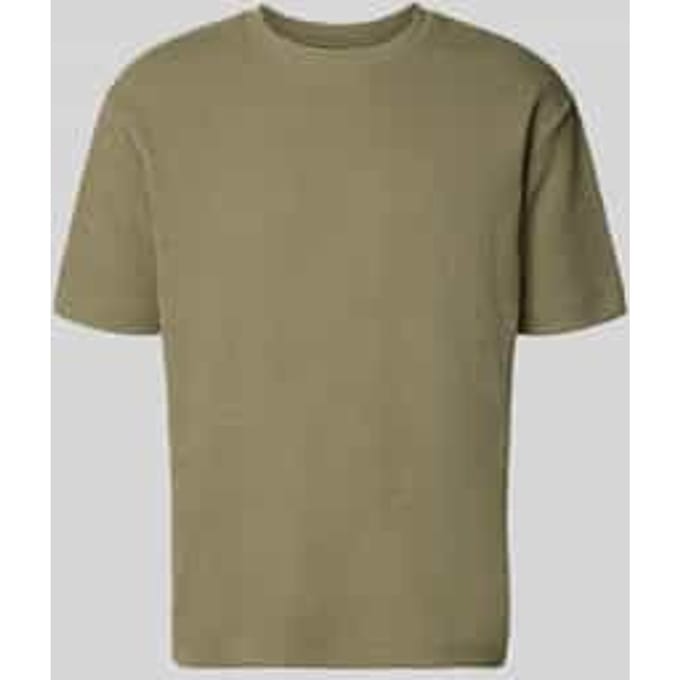 relaxed fit T-shirt van katoenmix in bouclé-look