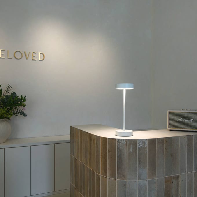 SLV LED oplaadbare lamp Vinolina, wit, CCT, aluminium, hoogte 32,3 cm