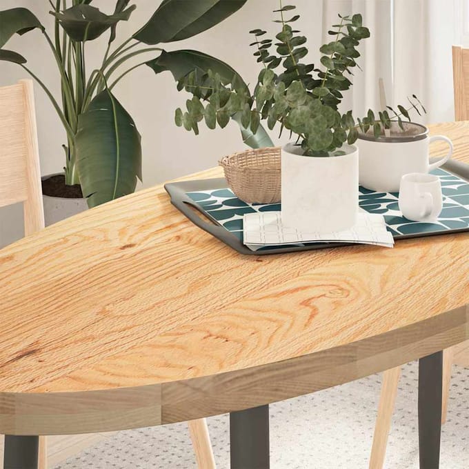 vidaXL Tafelblad 140x60x4 cm ovaal massief eikenhout