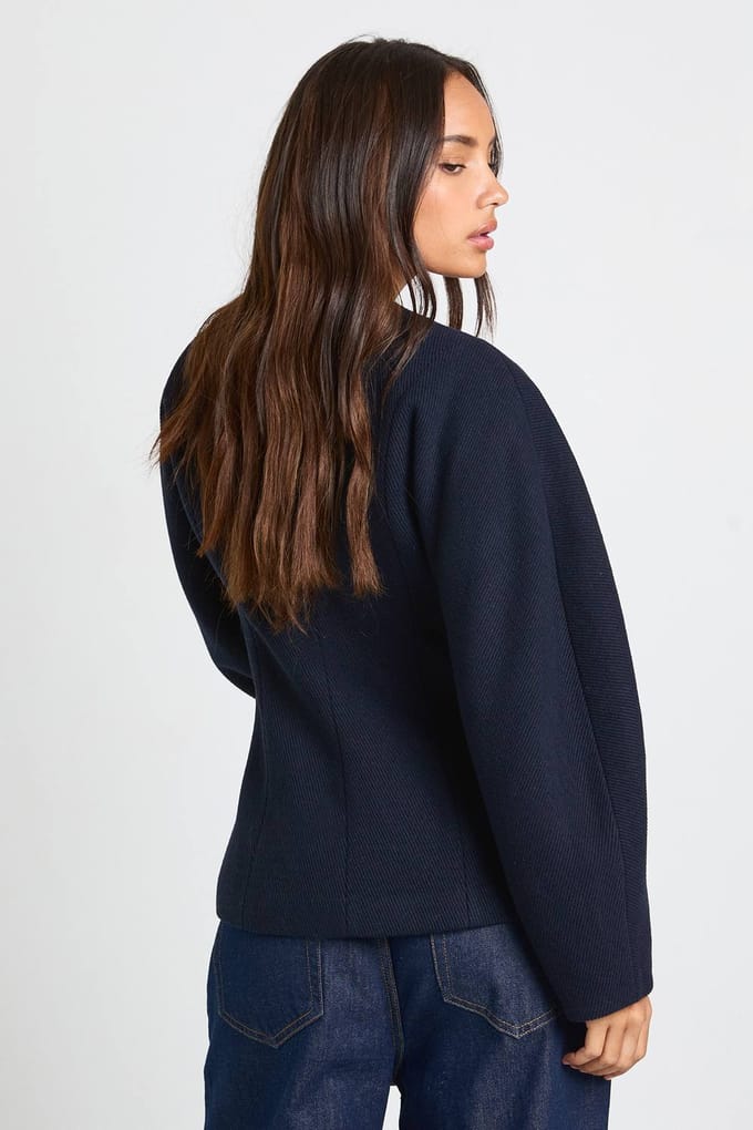 boohoo Dames Wollen-look gesyncht vest | Navy | Maat: 14