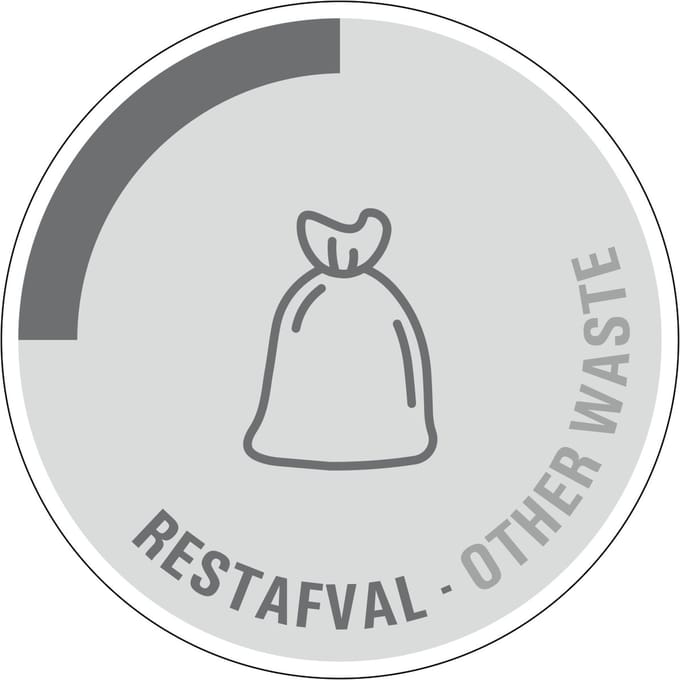 Restafval sticker - tweetalig 400 mm