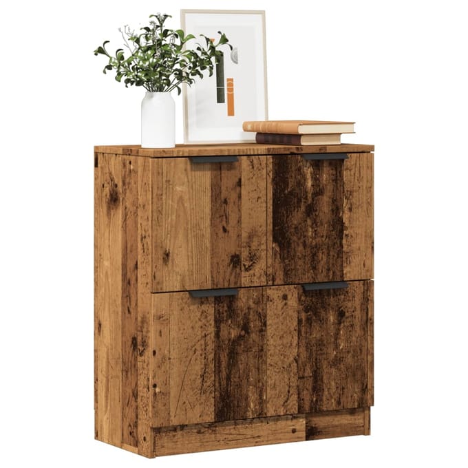 vidaXL - Dressoir - 60x30x70 - cm - bewerkt - hout - oud - houtkleurig