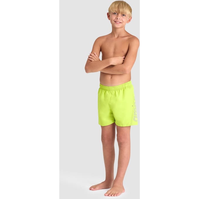 Arena Fundamentals Logo Jr Boxer R Soft Green-neon Blue Maat: 8-9 | Badmode Outlet | kids | Groen