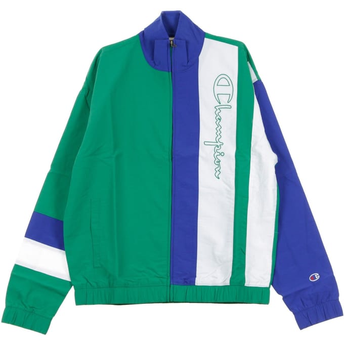 Windjack voor heren met volledige ritssluiting Groen/blauw/wit