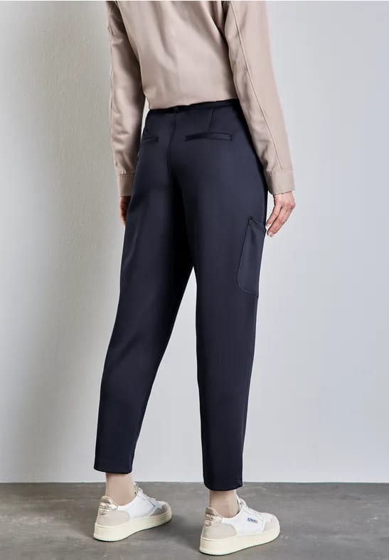 Jersey keperstof cargo broek
