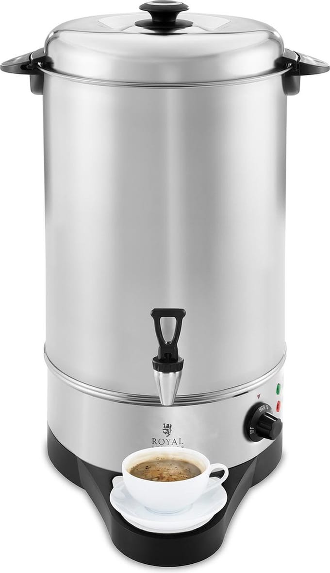 Waterkoker - 10 liter - 1.600 W - opvangschaal - Royal Catering